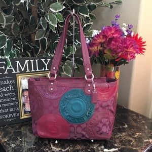 Coach Retired Berry/Mc Pieced Patchwork East West